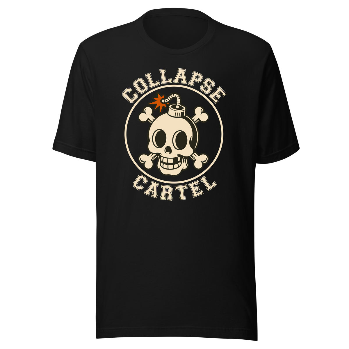 Collapse Cartel Skull Bomb black shirt mockup