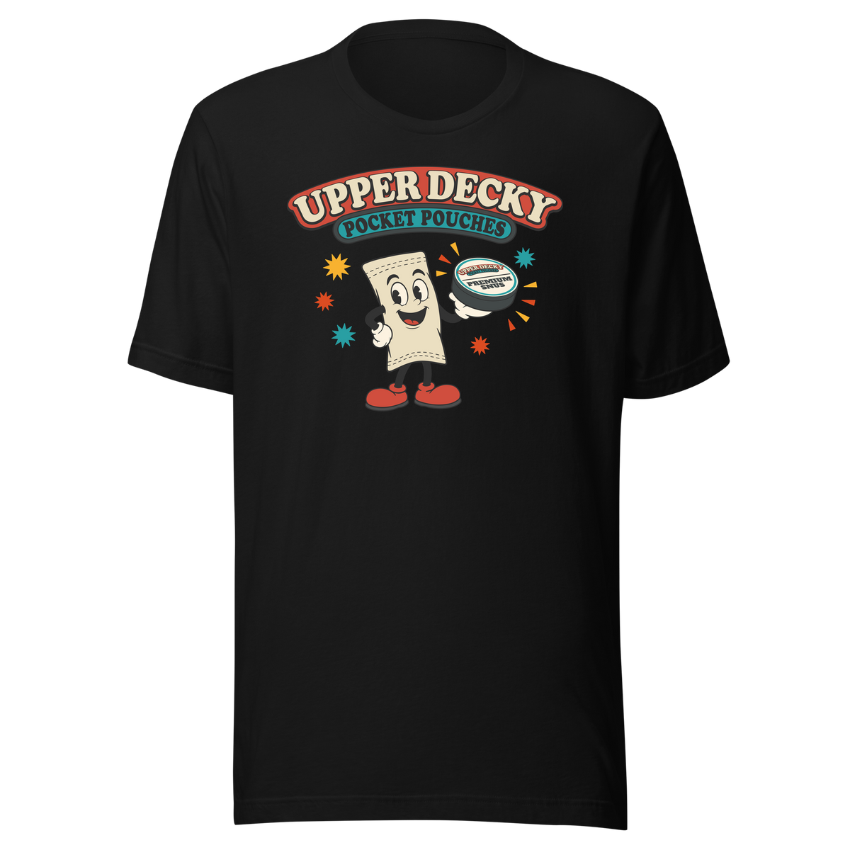 Upper Decky Pocket Pouches black shirt mockup by Collapse Cartel